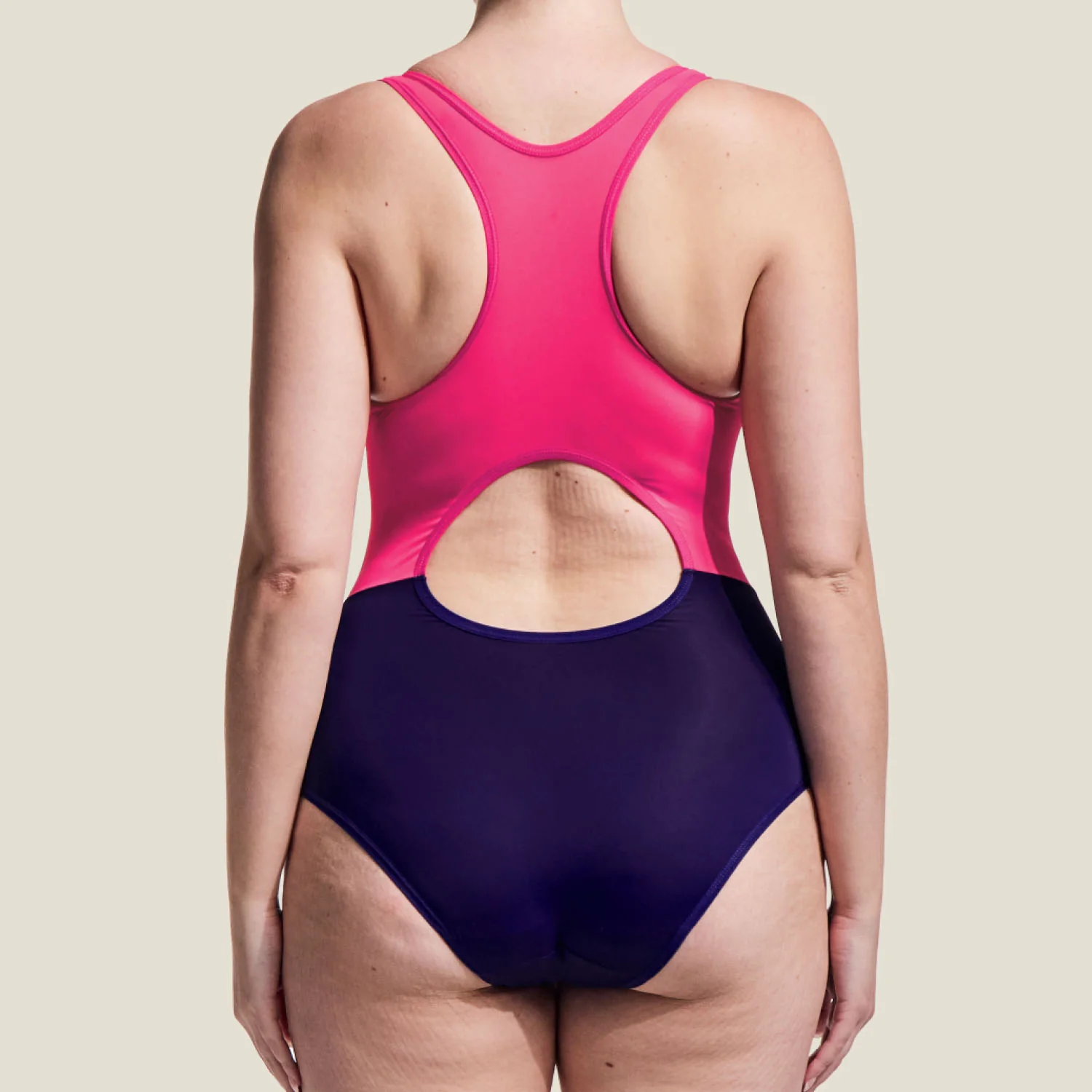 WUKA Period Racerback Two-Tone Swimsuit - Pink/Purple - Image 3