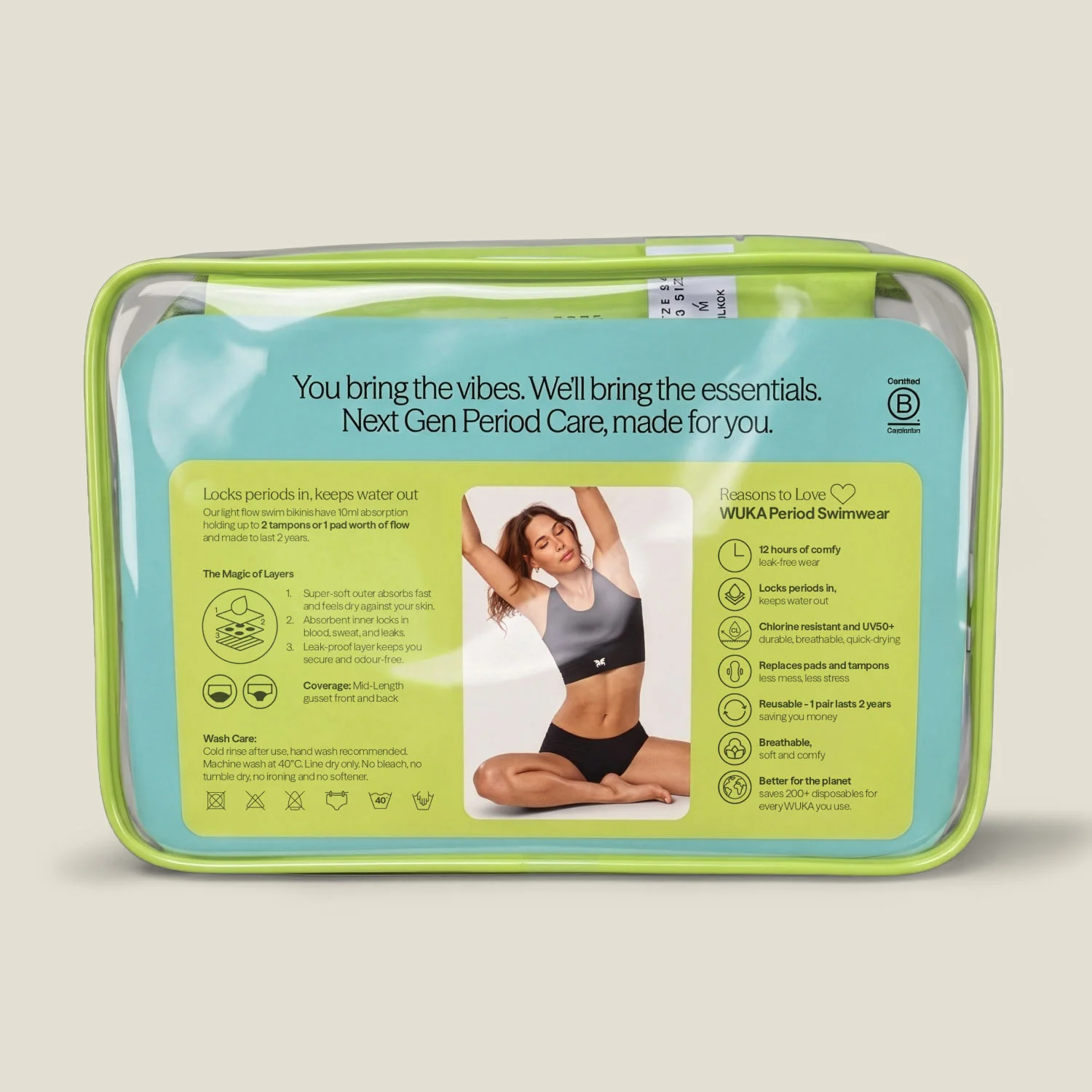 WUKA Teen Swim Bikini Period Starter Kit - Black - Image 3