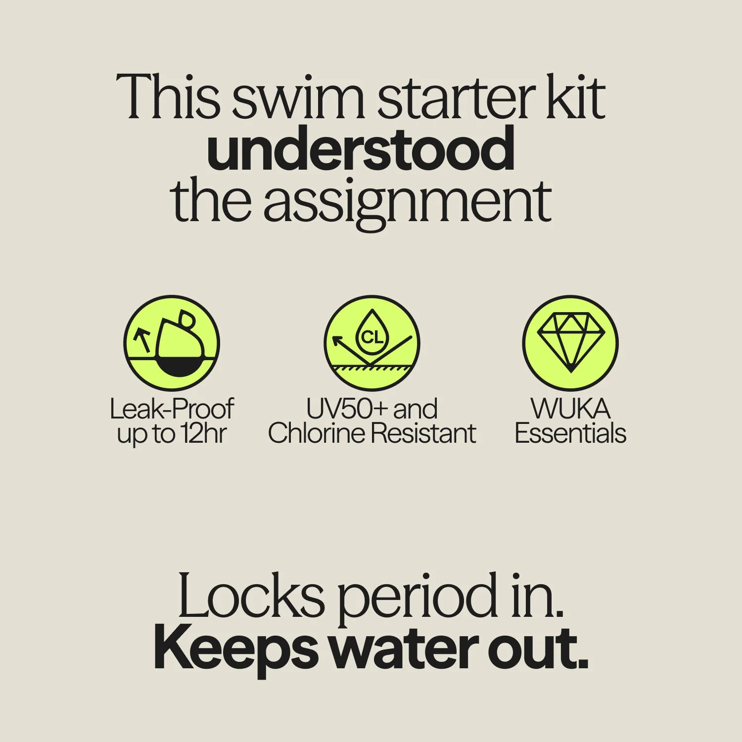 WUKA Teen Swim Bikini Period Starter Kit - Black - Image 4